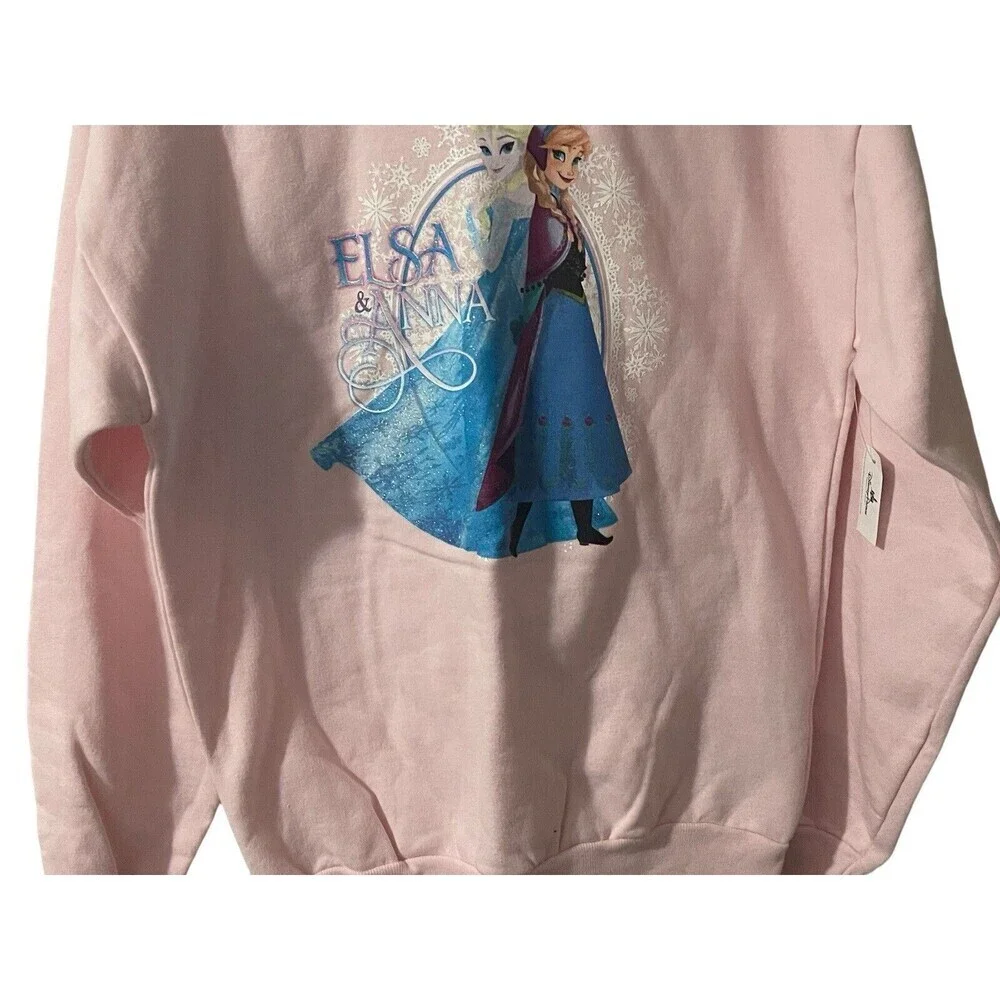 Disney Parks Frozen Elsa Anna Pullover Pink Sweatshirt for Girls X-Large 14-16
